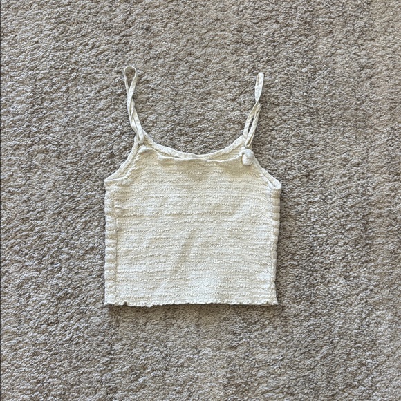 Brandy Melville John Gala Cream Stretchy Spaghetti Strap Tank Top - Picture 2 of 4